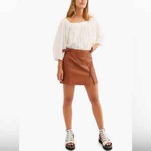 FREE PEOPLE - Midnight Magic Faux Leather Mini Skirt